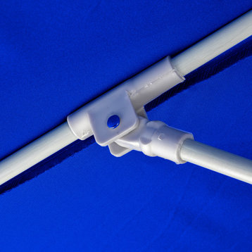 7.5' Patio Umbrella Silver Pole Fiberglass Ribs Push Lift Pacific Premium, Pacific Blue