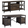Home Square 2-Piece Set with Executive Desk & Large Storage Credenza