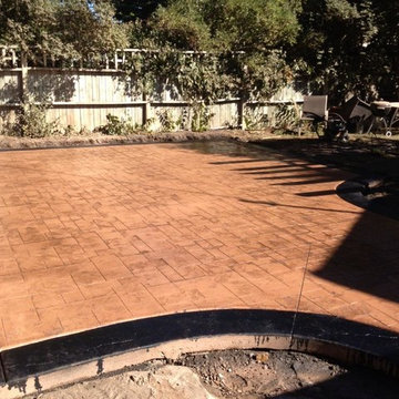 Patio- random square stamped pattern with seamless border