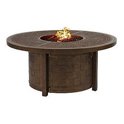 Castelle 50" Round Tile Fire Pit with Lid - Fire Pits
