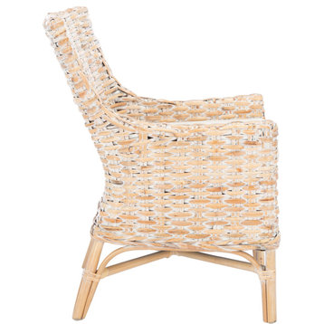 Cristen Accent Chair Natural White Wash, White