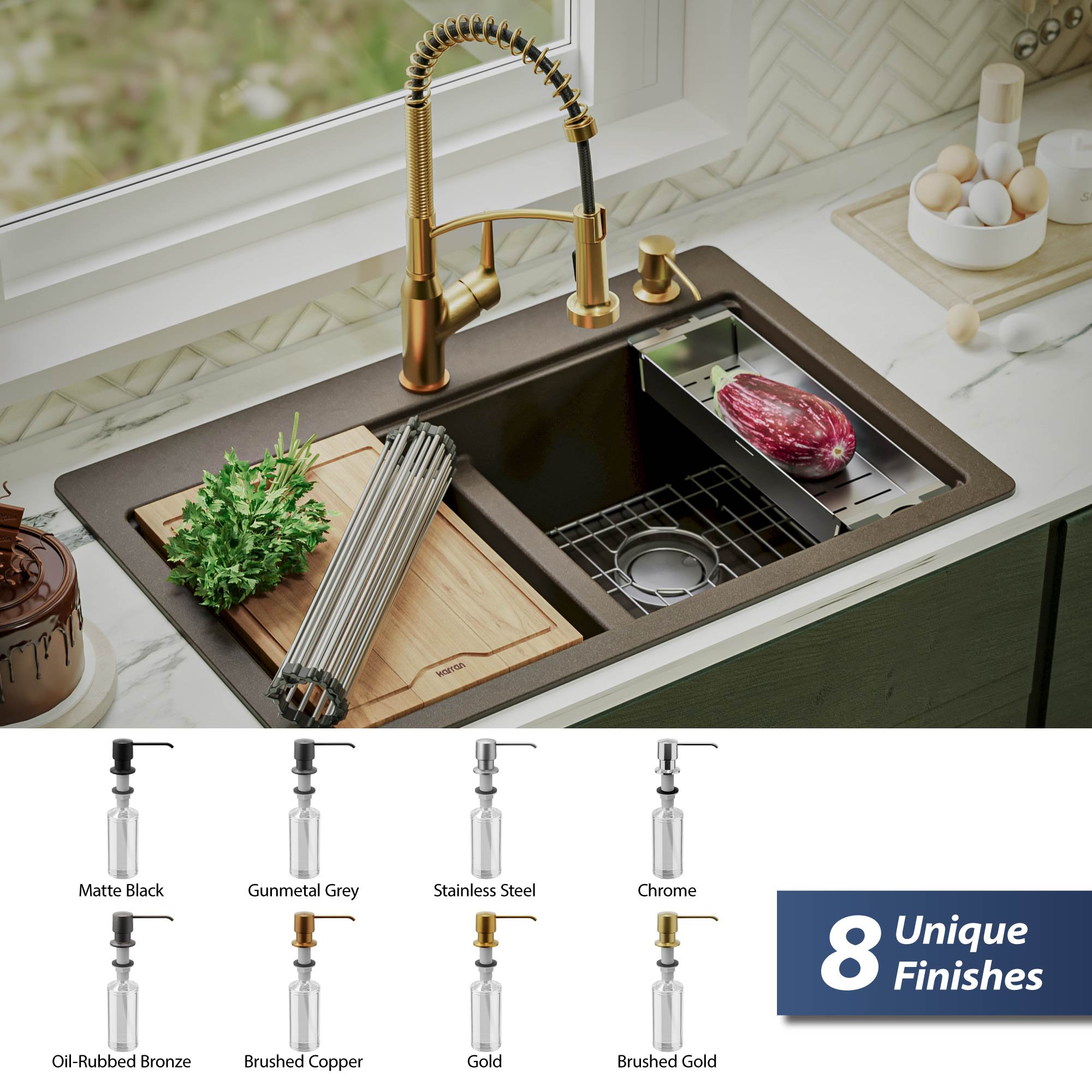 Karran SD25 Kitchen Soap/Lotion Dispenser, Gold