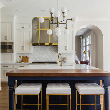 White and navy Raleigh kitchen remodel