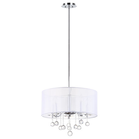 Safavieh Etude 5-Light Chrome Beaded 20" Diameter Adjustable Pendant