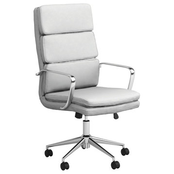 High Back Upholstered Office Chair, White