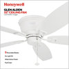 Honeywell Glen Alden Low Profile Ceiling Fan, 52 Inch, White, No Light