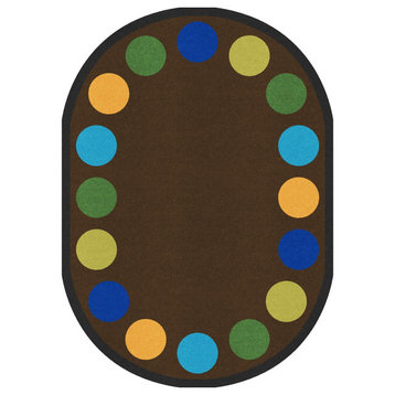 Lots of Dots 10'9" x 13'2" Oval area rug, color Earthtone
