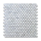 Carrara Marble Mini Brick Subway Mosaic Tile Honed Venato Carrera, 1 sheet