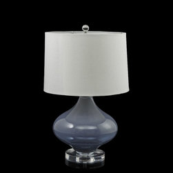 LED Table Lamp Glaucous Blue Grey Glass - Table Lamps