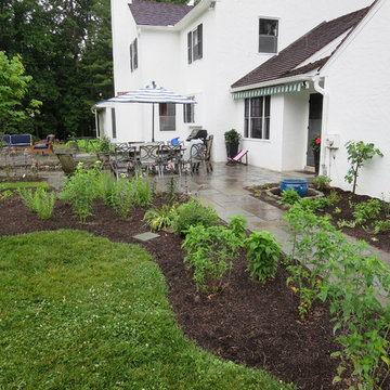Willistown/Malvern native perennial garden and bluestone patio