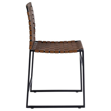 Rustic Leather Accent Chair, Belen Kox