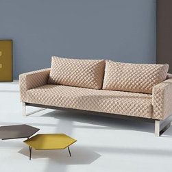 "Innovation USA" Cassius Coz Sand Sofa with Chrome Legs - Sleeper Sofas