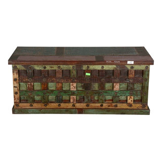 Beaufort Steamer Storage Trunk Rustic Coffee Table Chest