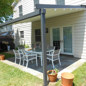 Pergola retractable fabric roof awnings