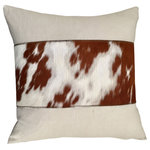 Decohides - Tremont Linen and Cowhide Pillow Brown And White, 22"x22" - This Beautiful pillow is made with Linen & Cowhide, is a perfect accent to you living room, the throw pillow with cowhide will make your house beautiful.