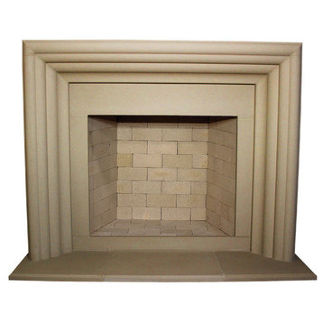 Delano Cast Stone Fireplace Mantel, Buff