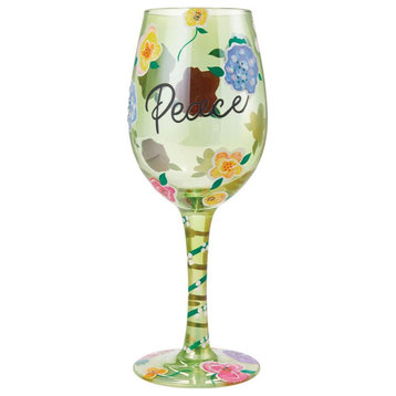 "Peace" Wine Glass by Lolita
