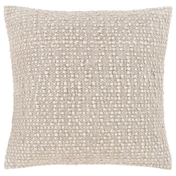 Leif Pillow, Medium Gray/Ivory, 20"x20", Cover Only