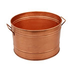 Hammered Pattern Galvanized Farmhouse Style Tub, Copper
