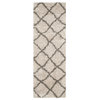 Safavieh Belize Shag Collection SGB489 Rug, Taupe/Grey, 2'3" X 11'