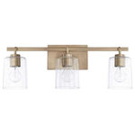 HomePlace - HomePlace 128531AD-449 Greyson - Three Light Bath Vanity - Warranty: 1 Year Room Recommendation: BGreyson Three Light  Aged Brass Clear SeeUL: Suitable for damp locations Energy Star Qualified: n/a ADA Certified: n/a  *Number of Lights: 3-*Wattage:100w Incandescent bulb(s) *Bulb Included:No *Bulb Type:E26 Medium Base *Finish Type:Aged Brass