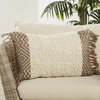 Lawson Geometric Cream/ Taupe Indoor/Outdoor Lumbar Pillow 16X24
