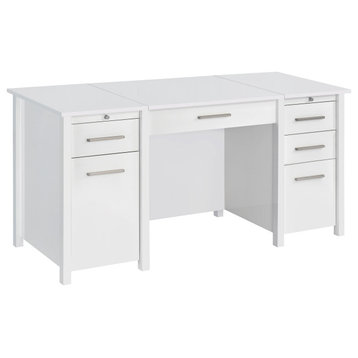 Dylan 4-drawer Lift Top Office Desk Lift Top Computer Desk White