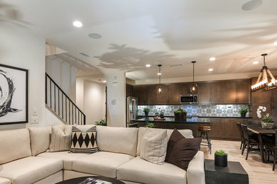 Inspiration for a contemporary open concept living room remodel in Orange County