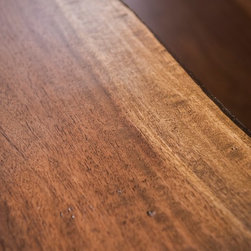 Live Edge Farm Style Table and Bench, Local Walnut - Dining Tables