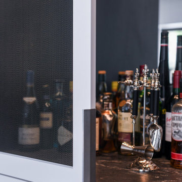 Bar Area with Wire Mesh Pocket Doors