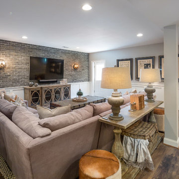 Neutral Rustic Transitional Basement