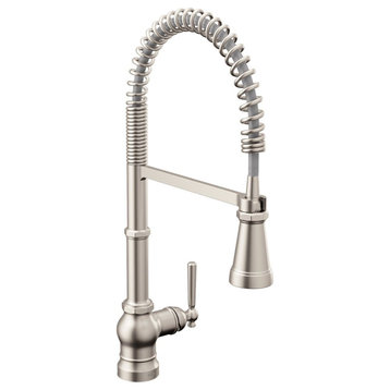Moen Paterson 1H Pre-Rinse Puld Kitchen Faucet Spot Resist Stainless, S72103SRS