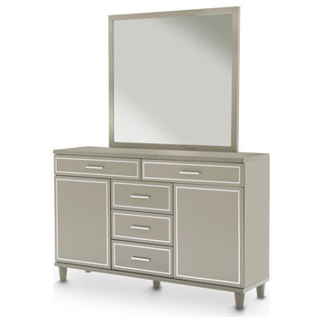 Urban Place Dresser With Mirror, Dove Gray