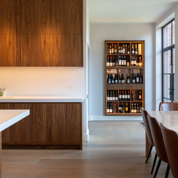 Walnut, Spray Painted and Liquid Metal Kitchen, Chiselhurst, Kent