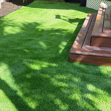 Tropical Backyard Turf Installation & Landscape Enhancement