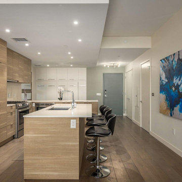 Walnut-Veneer Finishing for this Urban-Glammed Kitchen Remodel in Pasadena, CA