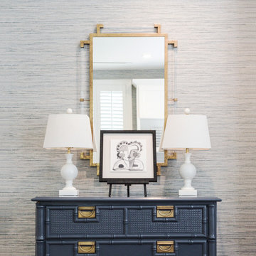 Grasscloth Wallcovering in a Guest Room in a Historic Home