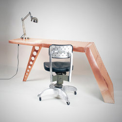 Aviator Airfoil Desk - Copper - Desks And Hutches