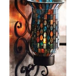 American Atelier Mosaic Glass and Metal Wall Lighting Sconce - Wall Sconces