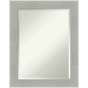 Glam Linen Grey Beveled Bathroom Wall Mirror - 23 x 29 in.