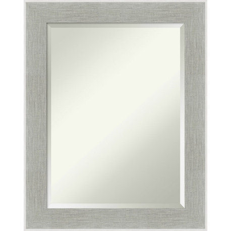 Glam Linen Grey Beveled Bathroom Wall Mirror - 23 x 29 in.