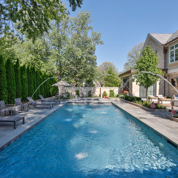 River Forest, IL Rectilinear Swimming Pool with Hot Tub