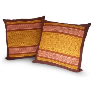 Thai Sunshine Cotton Cushion Covers, Set of 2