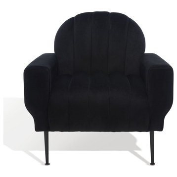 Safavieh Couture Josh Channel Tufted Accent Chair, Black