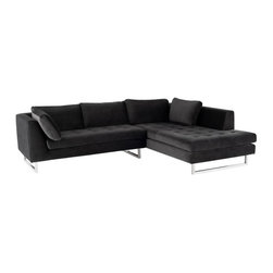 Nuevo - Shadow Grey / Right Hand / Silver - Sectional Sofas