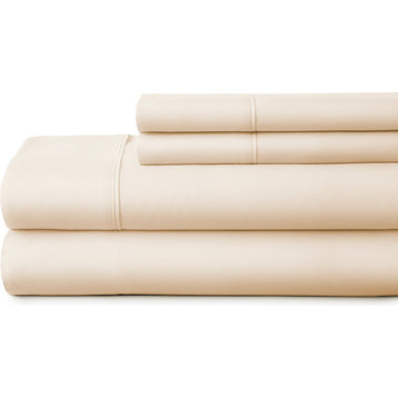 Becky Cameron Premium Ultra Soft Luxury 4-Piece Bed Sheet Set, Twin, Ivory