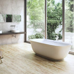Vinnova Inc - Orion Soaking Bathtub, 59"x31.5", 59" - Transform your bathroom space into a relaxing oasis with the Orion Freestanding Bathtub. This gorgeous contemporary piece features clean lines and subtle, sloping curves that evoke feminine charm. Youtreasure sinking into this deep-soaking tub and letting your cares float away. Durable craftmanship ensures years of enjoyment.