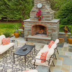Outdoor Dry-Stack Stone Fireplace - Outdoor Fireplaces