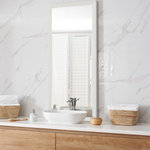 Frame My Mirror - LaRue Framed Wall Mirror, White, 26"x32" - The clean lines of the LaRue make this a great contemporary frame choice for your mirror. A gently sloping surface adds a touch of dimension to this classic matte white framed mirror.