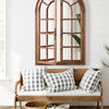 Boldmere Wood Windowpane Arch Mirror, Brown 28x44